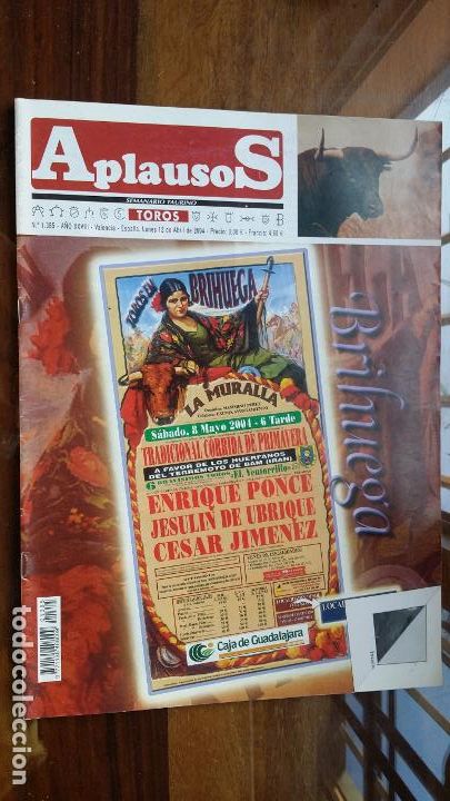 Coleccionismo de Revistas y Peri&oacute;dicos: Revista Aplausos N.&ordm; 1385, 12 de abril 2004 - Brihuega, Enrique Ponce, Jesul&iacute;n, C&eacute;sar Jim&eacute;nez