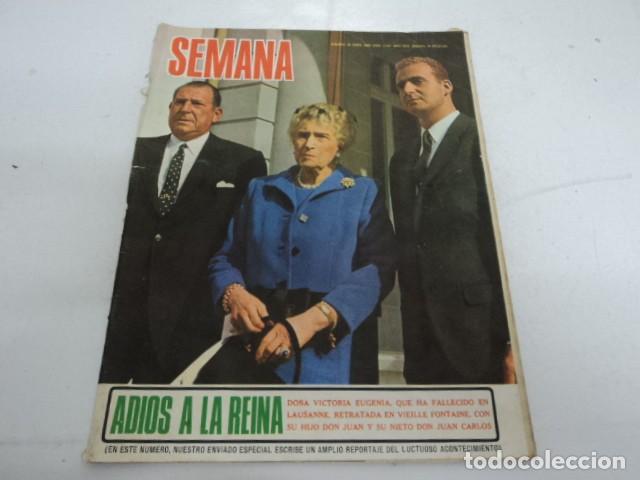 Coleccionismo de Revistas y Peri&oacute;dicos: REVISTA SEMANA ABRIL 1960 ADIOS A LA REINA DO&Ntilde;A VICTORIA EUGENIA RAPHAEL GINA LOLLOBRIGIDA