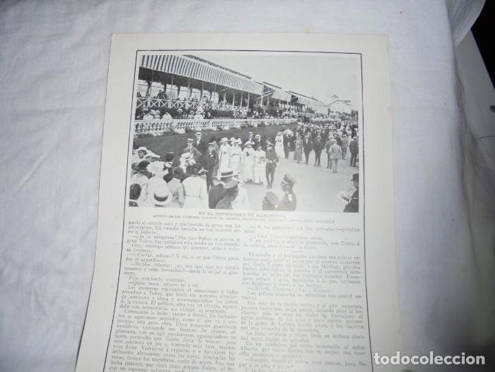 Collezionismo di Riviste e Giornali: EN EL HIPODROMO DE BARCELONA ASPECTO DE LAS TRIBUNAS.HOJA BLANCO Y NEGRO 1915