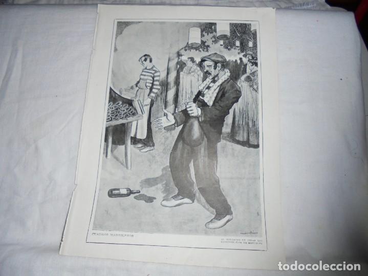 Collezionismo di Riviste e Giornali: CUADROS MADRILE&Ntilde;OS EL BORRACHO DE TODAS LAS VERBENAS MANCHON HOJA BLANCO Y NEGRO 1915