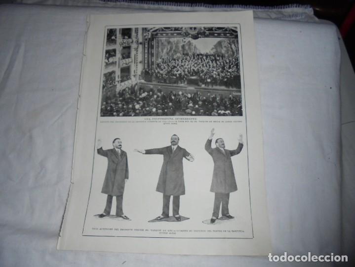 Sammeln von Zeitschriften und Zeitungen: CONFERENCIA DE VAZQUEZ DE MELLA EN LA ZARZUELA TRES APTITUDES DEL ORADOR HOJA BLANCO Y NEGRO 1915