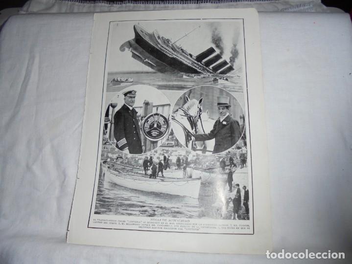 Collection Magazines and Newspapers: HUNDIMIENTO DEL TRANSATLANTICO INGLES LUSITANIA TORPEDEADO POR SUBMARINO AL HOJA BLANCO Y NEGRO 1915
