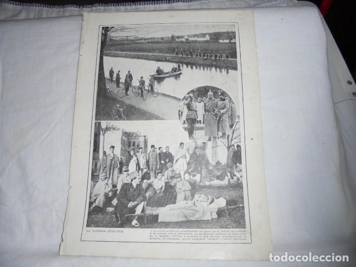 Collectionnisme de Revues et Journaux: LA GUERRA EUROPEA SOLDADOS ALEMANES ATRAVESANDO UN CANAL/EL KAISER HOJA BLANCO Y NEGRO 1915