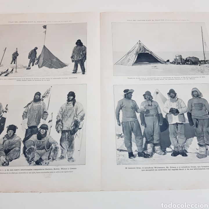 Coleccionismo de Revistas y Peri&oacute;dicos: VIAJE DEL CAPIT&Aacute;N SCOTT AL POLO SUR - RECORTE DE PRENSA 1913