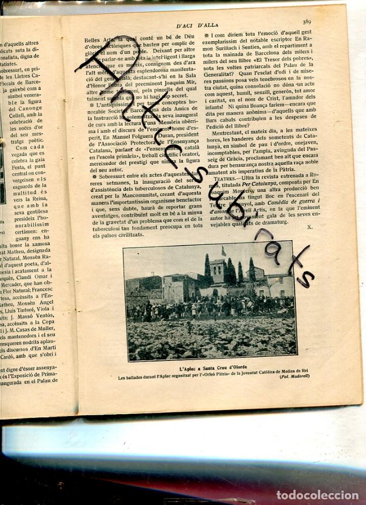 Coleccionismo de Revistas y Peri&oacute;dicos: REVISTA A&Ntilde;O 1921 PUIG PERUCHO APLEC SANTA CREU D' OLERDOLA SENMANAT SANT JORDI FOTOS DE MONTBLANC