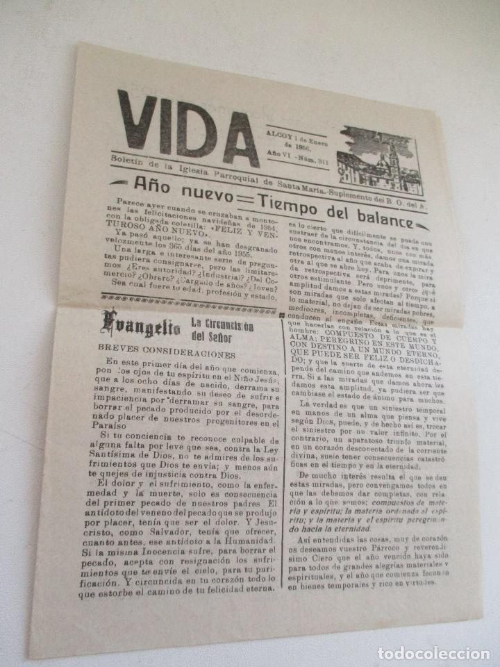 Coleccionismo de Revistas y Peri&oacute;dicos: VIDA, BOLET&Iacute;N DE LA IGLESIA PARROQUIAL DE SANTA MAR&Iacute;A-SUPLEMENTO DEL BO DEL A.-ALCOY 1/1/1956 1