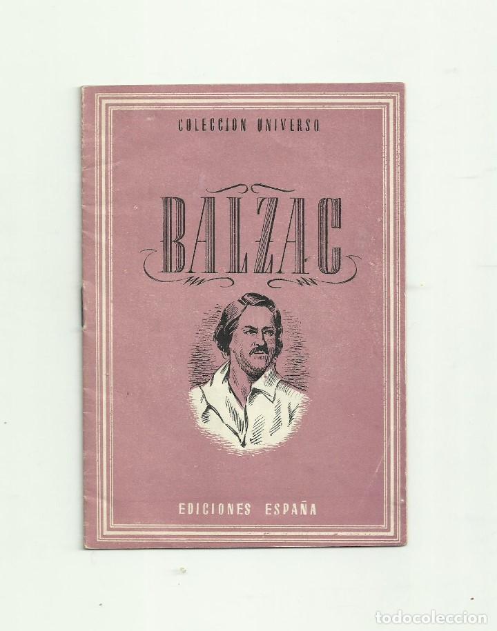Coleccionismo de revistas y peri&oacute;dicos: BALZAC - LOS FORJADORES DEL EXITO - COLECCION UNIVERSO - EDICIONES ESPA&Ntilde;A - MADRID 1944