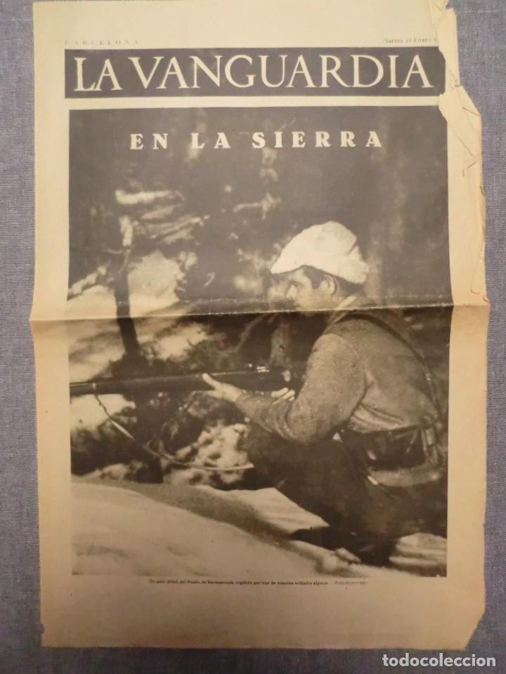 Coleccionismo de revistas y peri&oacute;dicos: GUERRA CIVIL - LA VANGUARDIA - 4 HOJAS - 19 ENERO DE 1937 EN LA SIERRA --VALENCIA--FERRER Y GUARDI&Agrave;