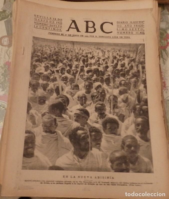 Coleccionismo de Revistas y Peri&oacute;dicos: ABC SEVILLA, 14 MARZO 1940, SEMANA SANTA SEVILLA CULTOS, WWII, ETC...14 PAGINAS