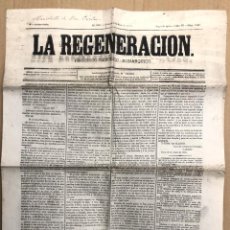 Coleccionismo de Revistas y Periódicos: LA REGENERACION. PERIODICO CATOLICO-MONARQUICO. 2 DE JULIO DE 1869. CARLISMO. RAREZA