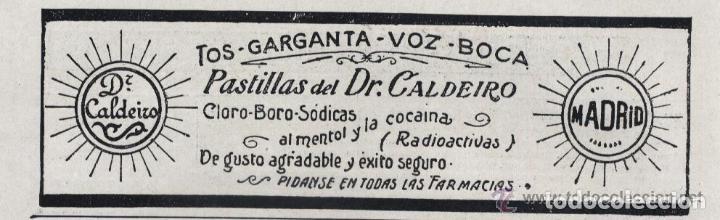 Collezionismo di Riviste e Giornali: Publicidad farmacia: pastillas del Dr. Caldeiro contra la tos - 1920
