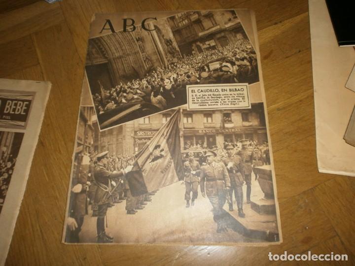 Coleccionismo de Revistas y Peri&oacute;dicos: Peri&oacute;dico ABC 20 Junio 1944 El Caudillo en Bilbao - falta 1 hoja de anuncios - buen estado