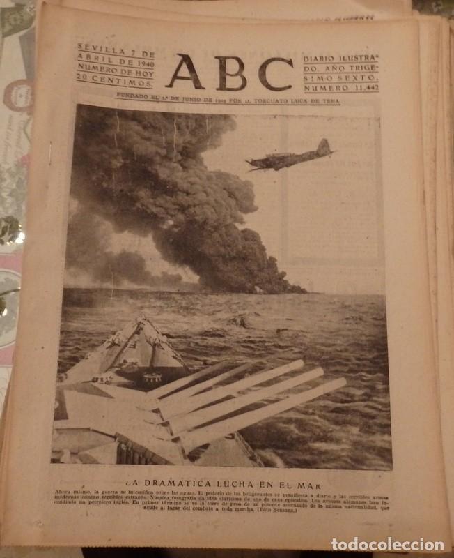 Coleccionismo de Revistas y Peri&oacute;dicos: ABC SEVILLA, 7 ABRIL 1940, WWII,NORMAS FERIA DE ABRIL, ETC..14 PAGINAS