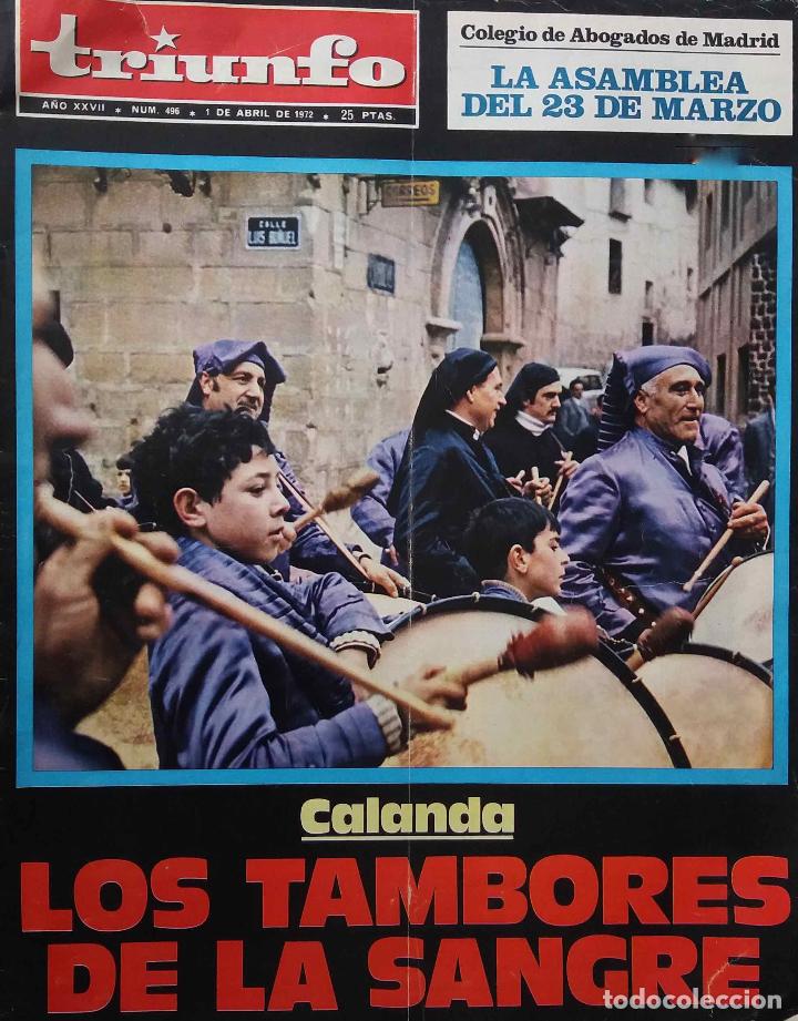 Coleccionismo de revistas y peri&oacute;dicos: TRIUNFO N&ordm; 496 ABRIL 1972. CALANDA, BENITO P&Eacute;REZ GALD&Oacute;S, FRANCISCO RABAL, JOAN PRATS... REVISTA