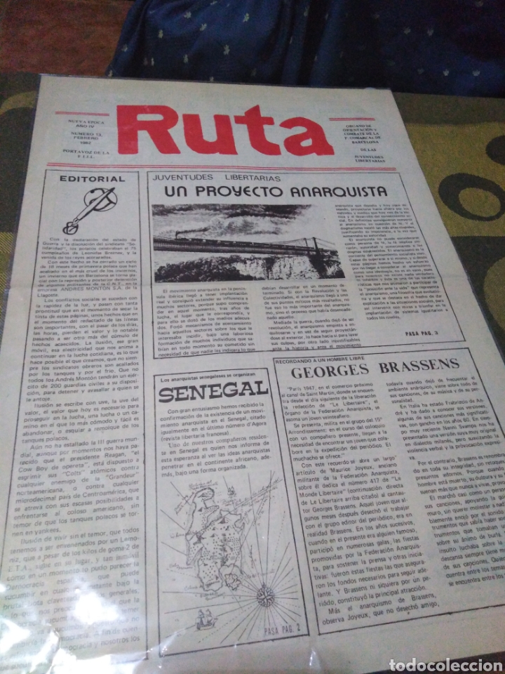Collection Magazines and Newspapers: REVISTA LIBERTARIA ANARQUISTA RUTA, a&ntilde;o IV, n13, 1982