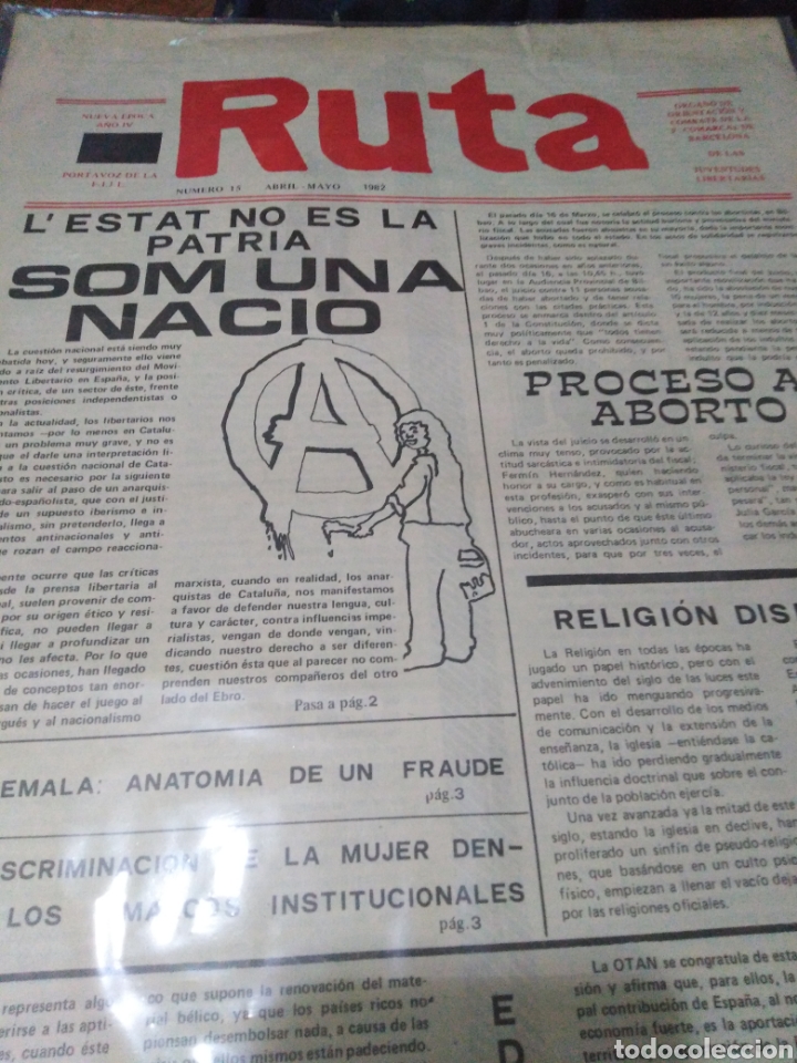 Collection Magazines and Newspapers: PERI&Oacute;DICO LIBERTARIO ANARQUISTA RUTA, a&ntilde;oIV, n14, 1982,ejemplar censurado