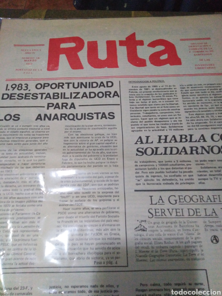 Collection Magazines and Newspapers: PERI&Oacute;DICO LIBERTARIO ANARQUISTA RUTA, a&ntilde;oIV, n14, 1982