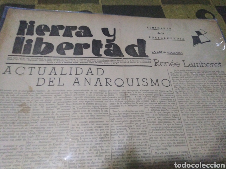 Collection Magazines and Newspapers: Peri&oacute;dico anarquista, TIERRA Y LIBERTAD, a&ntilde;o XVV, n322, 1969