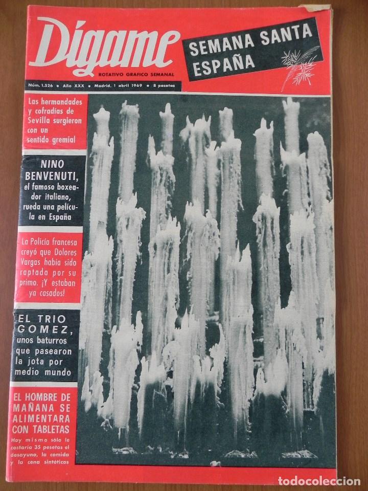 Coleccionismo de Revistas y Peri&oacute;dicos: D&iacute;game 1526, 1 Abr 1969. Eurovisi&oacute;n 1969, Jean Jacques, Dolores Vargas, Nino Benvenuti, Jess & James
