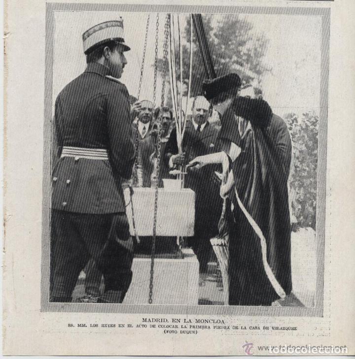 Coleccionismo de revistas y peri&oacute;dicos: * MADRID * MONCLOA * Primera piedra en la casa de Vel&aacute;zquez - 1920