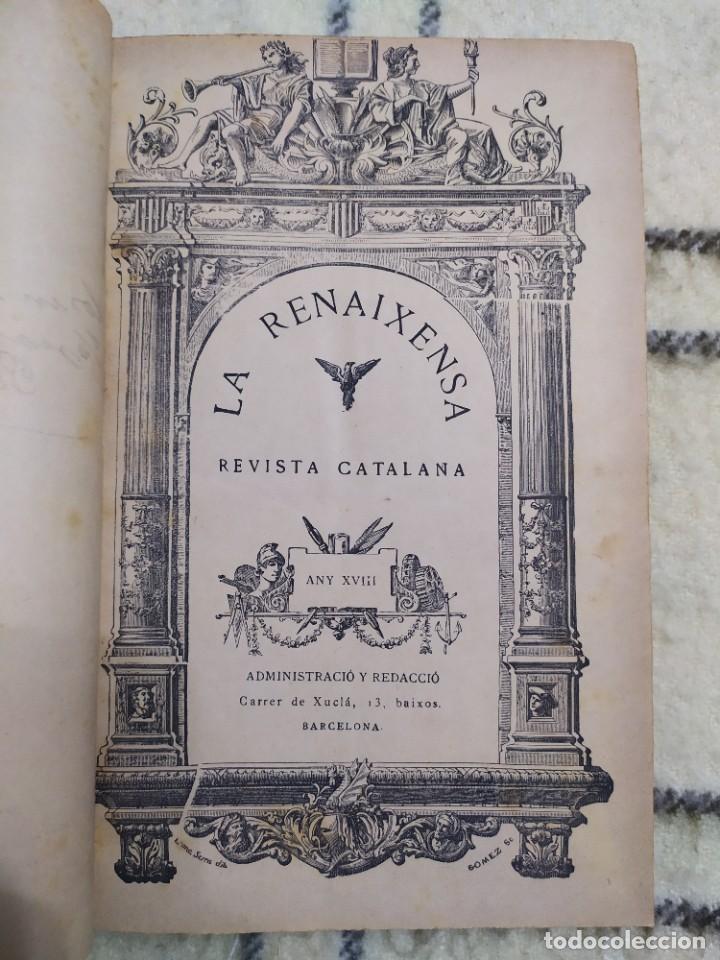 Coleccionismo de Revistas y Peri&oacute;dicos: La Renaixensa. Revista Catalana. A&ntilde;o XVIII. Tomo. Lomo en piel.