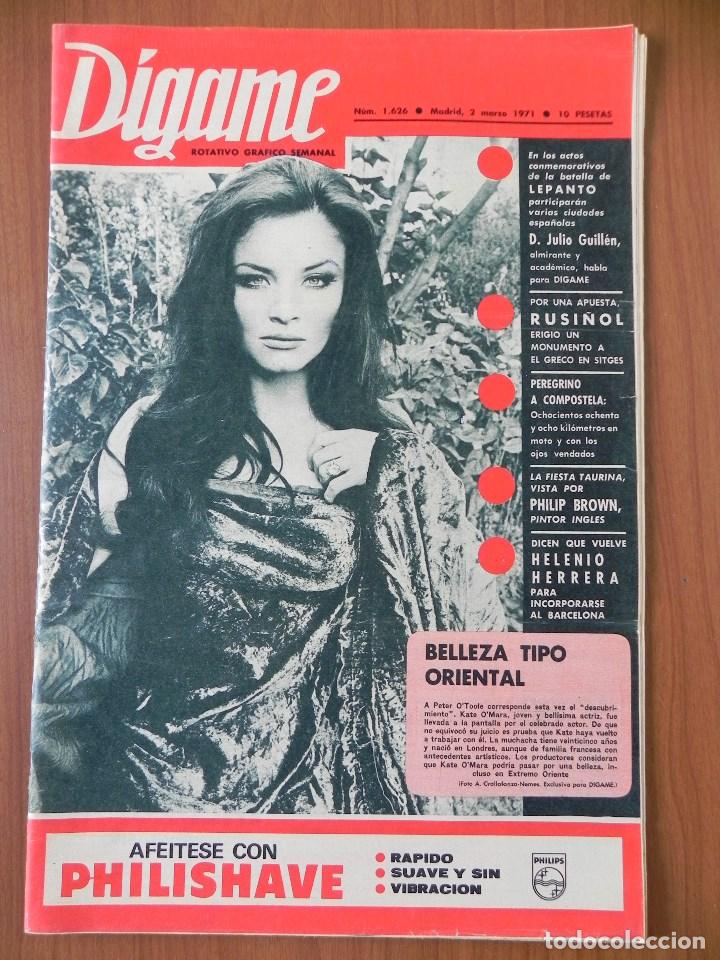 Collection Magazines and Newspapers: D&iacute;game 1626, 2 Marzo 1971. Kate O&acute;Mara, Helenio Herrera, Anthony Quinn, Middle of the road, Lepanto