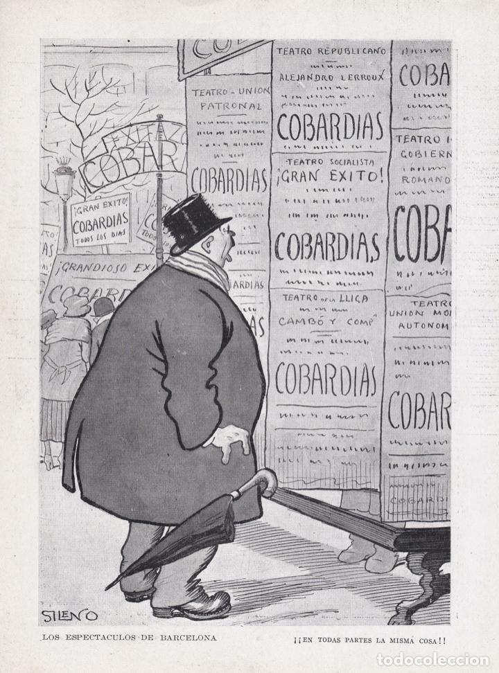 Collectionnisme de Revues et Journaux: Los espect&aacute;culos en Barcelona / p&aacute;gina de humor por Sileno - 1919