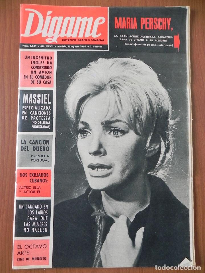 Coleccionismo de Revistas y Peri&oacute;dicos: D&iacute;game 1389, 16 Ago 1966. Maria Perschy, Massiel, Paloma Vald&eacute;s, Zavata,Salvador Gij&oacute;n,Canci&oacute;n Duero