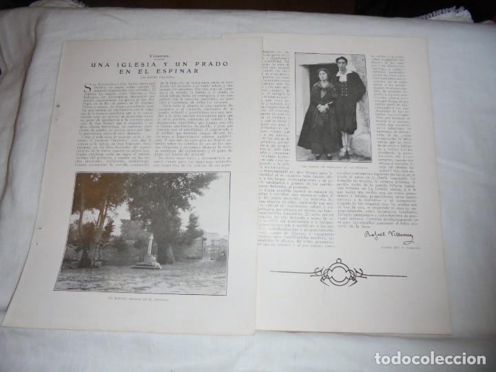 Collection Magazines and Newspapers: UNA IGLESIA Y UN PRADO EN EL ESPINAR POR RAFAEL VILLASECA 2 HOJAS DE REVISTA BLANCO Y NEGRO 1926