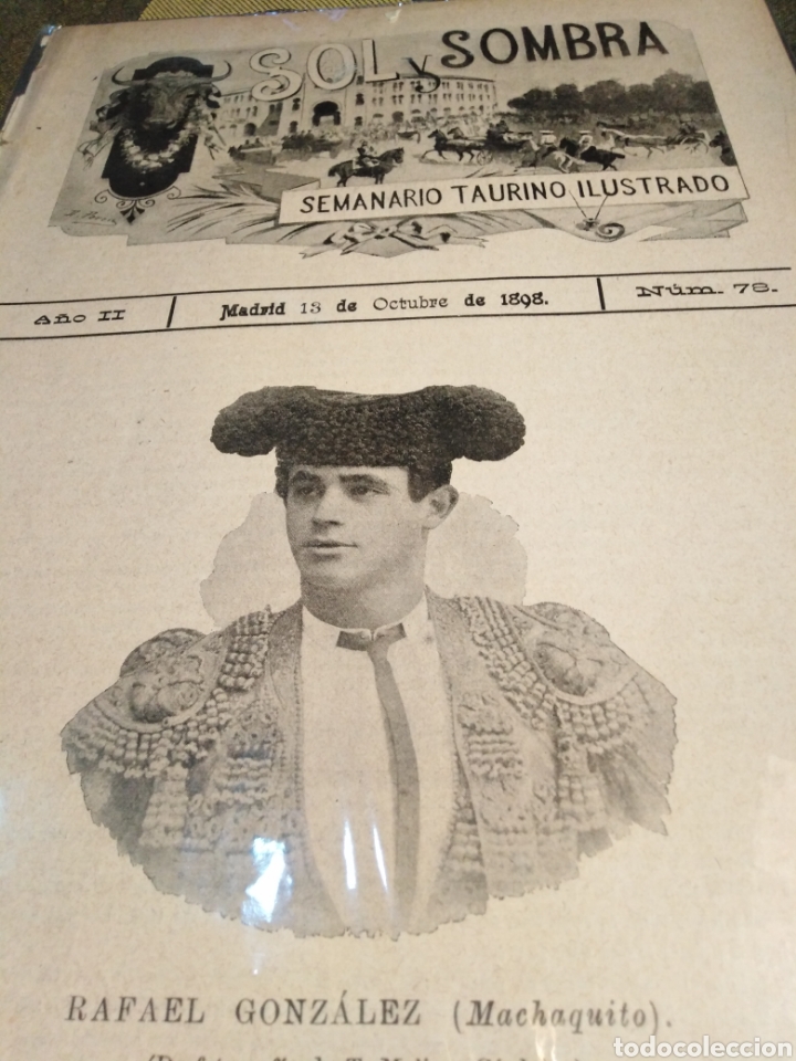 Coleccionismo de Revistas y Peri&oacute;dicos: SOL Y SOMBRA - SEMANARIO TAURINO, N 78,A&Ntilde;O II 1898