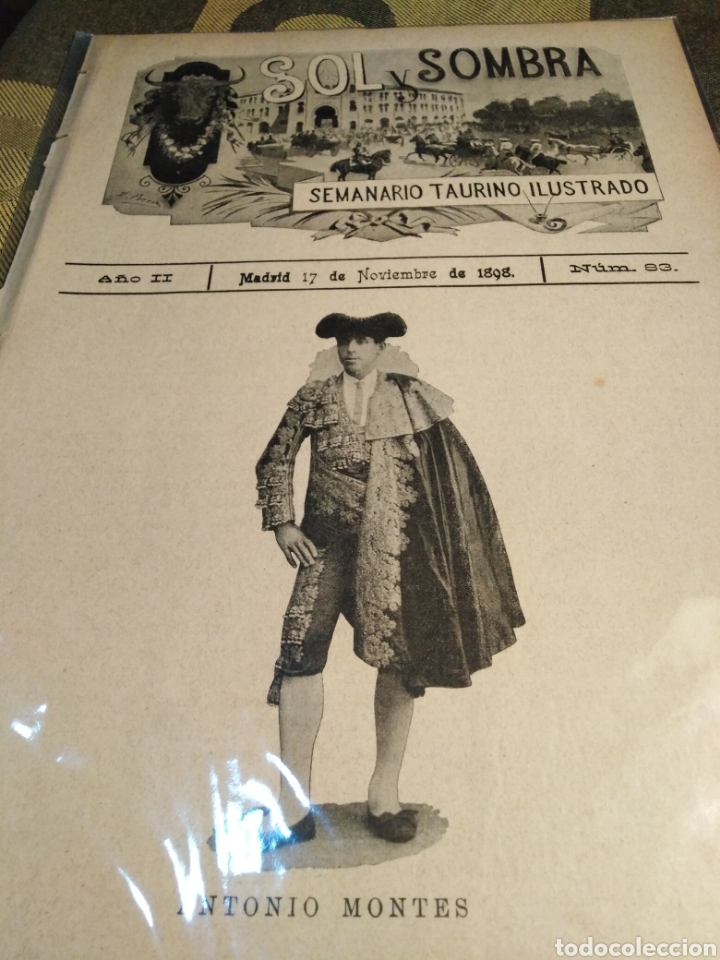 Coleccionismo de Revistas y Peri&oacute;dicos: SOL Y SOMBRA - SEMANARIO TAURINO, N 83,A&Ntilde;O II 1898