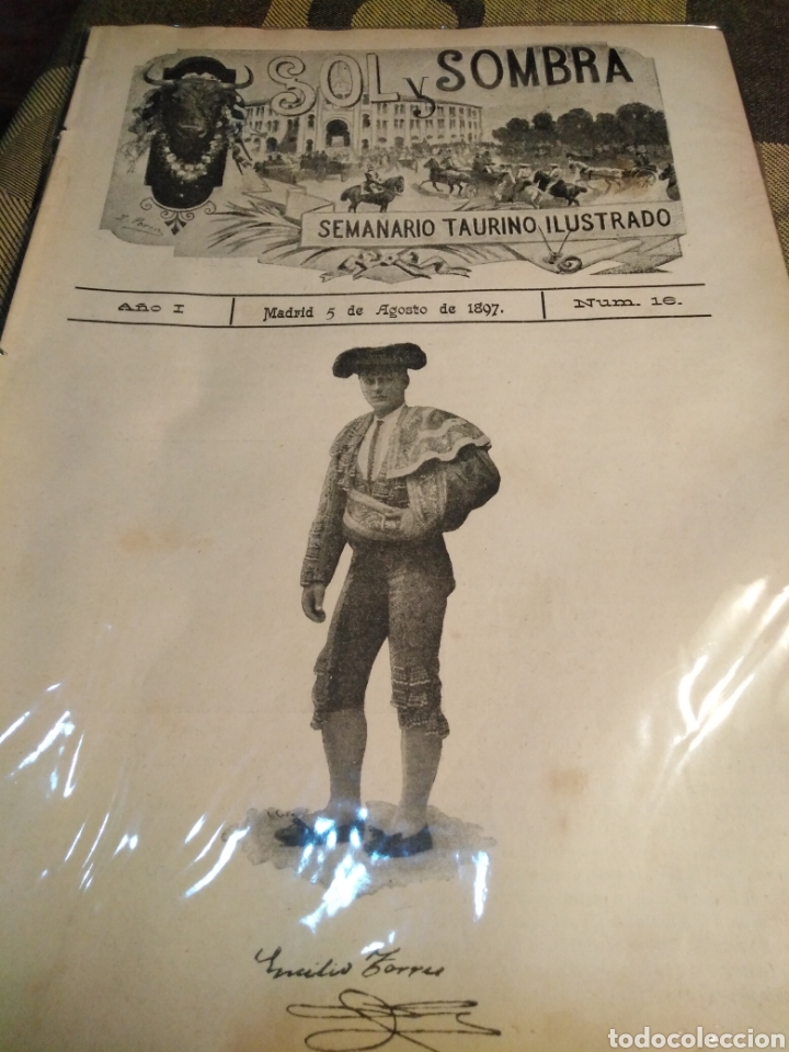 Coleccionismo de Revistas y Peri&oacute;dicos: SOL Y SOMBRA - SEMANARIO TAURINO, N 16,A&Ntilde;O I 1898