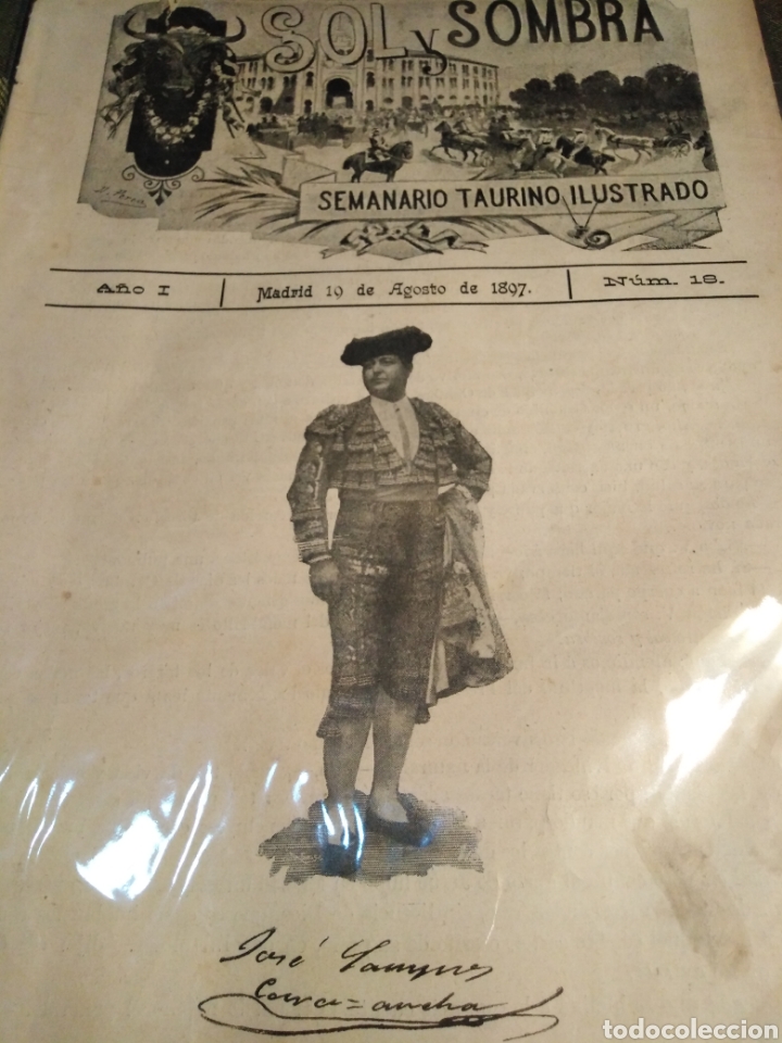 Coleccionismo de Revistas y Peri&oacute;dicos: SOL Y SOMBRA - SEMANARIO TAURINO, N 18,A&Ntilde;O I 1897