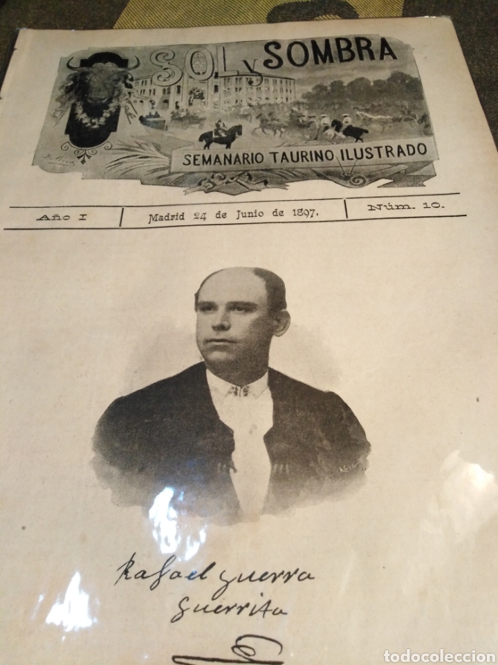 Coleccionismo de Revistas y Peri&oacute;dicos: SOL Y SOMBRA - SEMANARIO TAURINO, N 10, A&Ntilde;O I, 1897