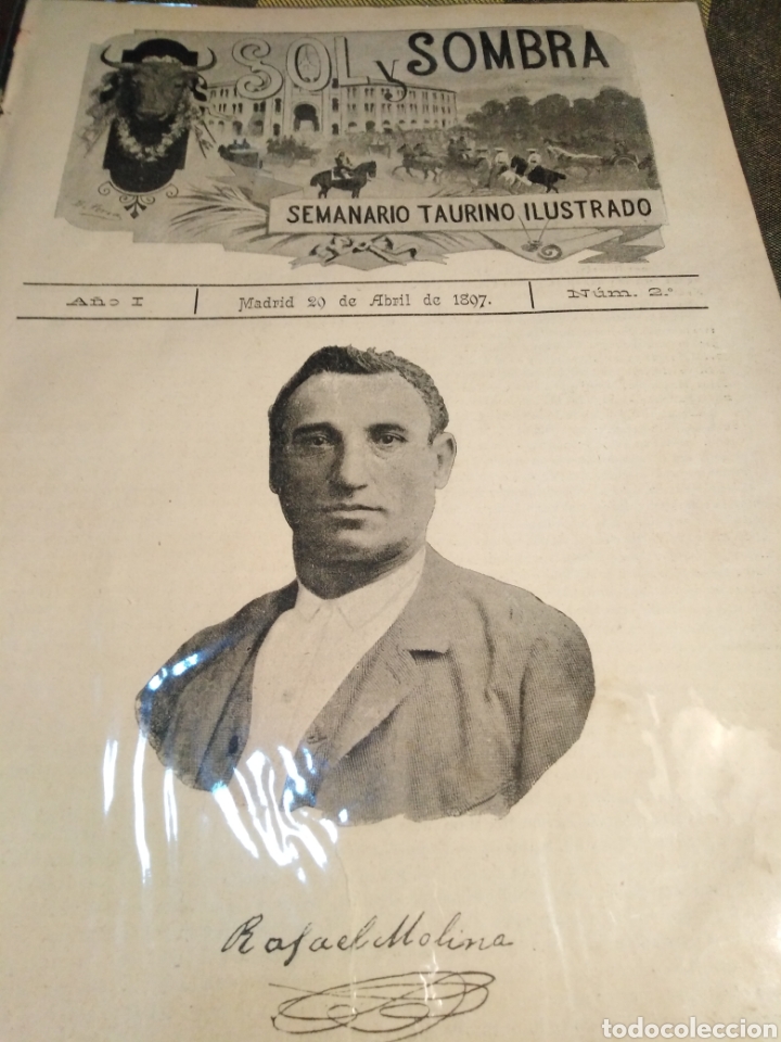 Coleccionismo de Revistas y Peri&oacute;dicos: SOL Y SOMBRA - SEMANARIO TAURINO, N 2,A&Ntilde;O I, 1897