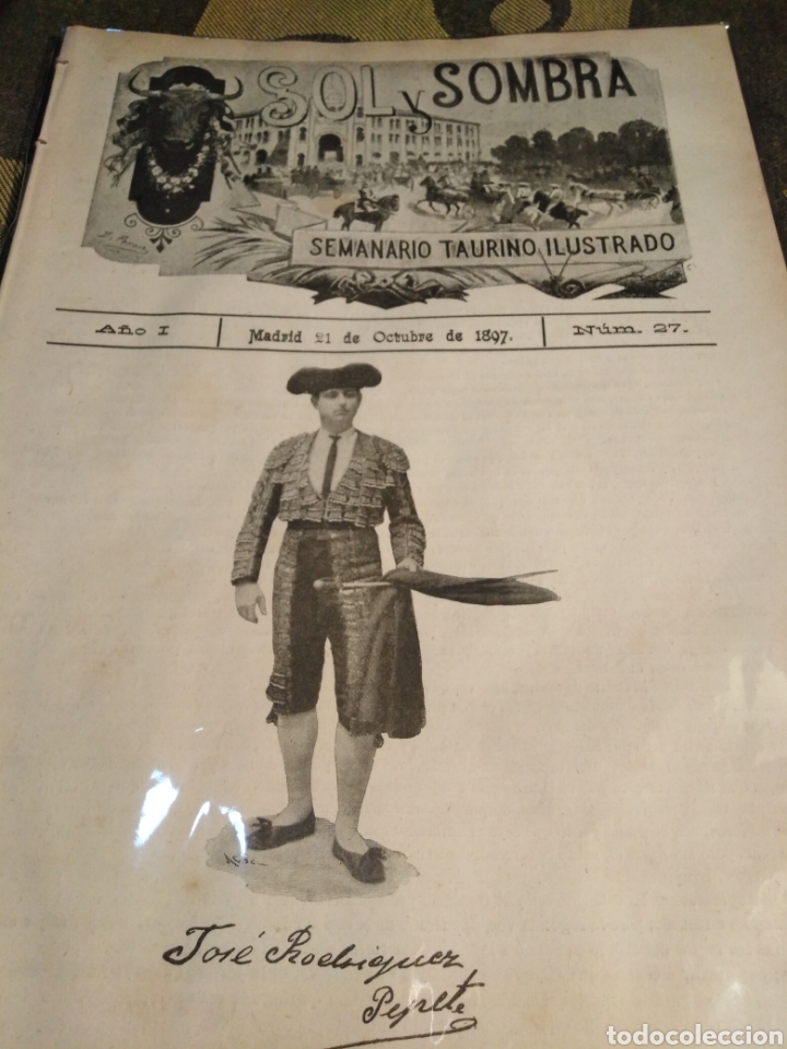 Coleccionismo de Revistas y Peri&oacute;dicos: SOL Y SOMBRA - SEMANARIO TAURINO, N 27,A&Ntilde;O I, 1897