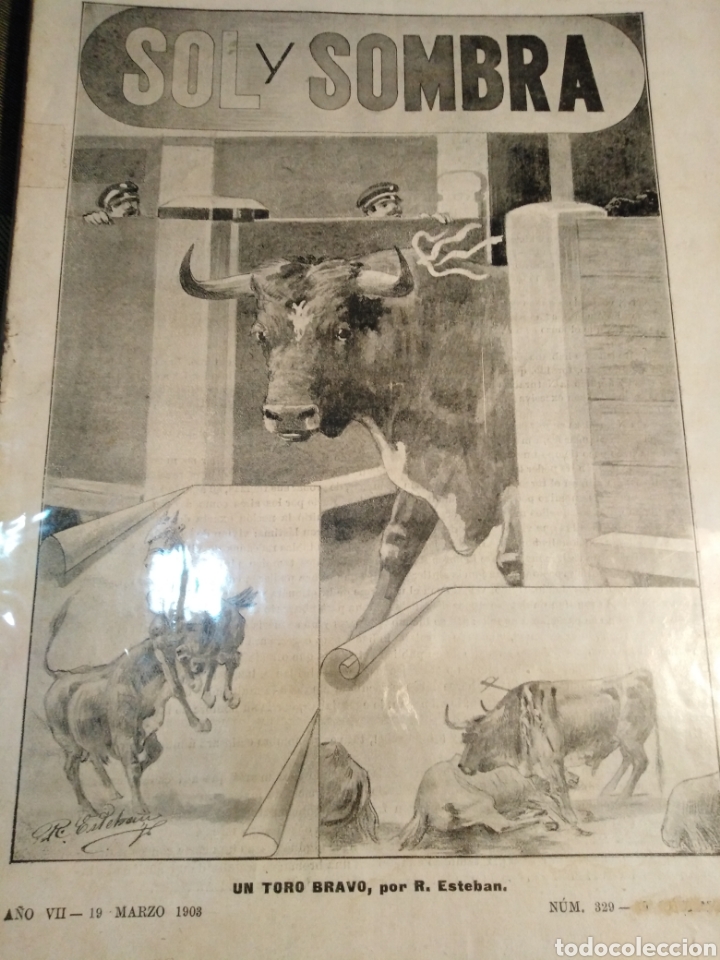 Coleccionismo de Revistas y Peri&oacute;dicos: SOL Y SOMBRA - SEMANARIO TAURINO, N 329,A&Ntilde;O VII, 1903