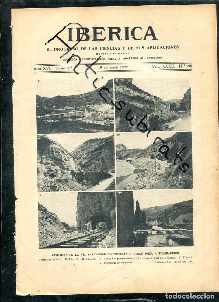 Collection Magazines and Newspapers: REVISTA IBERICA A&Ntilde;O 1929 798 FERROCARRIL POZA A TRESPADERNE O&Ntilde;A PONTONES PE&Ntilde;A HENDIDA