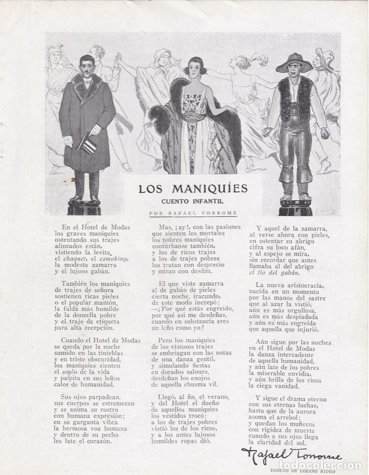 Coleccionismo de Revistas y Peri&oacute;dicos: Los maniqu&iacute;es / cuento infantil de Rafael Torrome, dibujo de Lozano Sidro - 1920