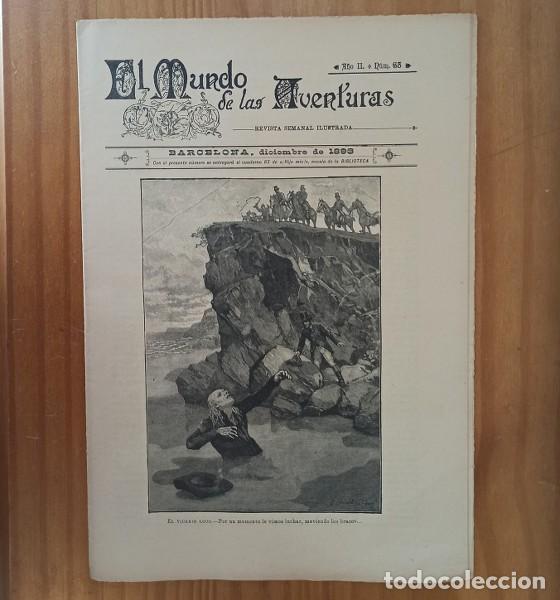 Collectionnisme de Revues et Journaux: EL MUNDO DE LAS AVENTURAS 63, DICIEMBRE 1893 REVISTA SEMANAL ILUSTRADA BARCELONA