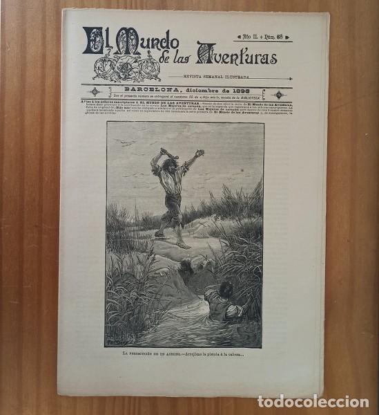 Collectionnisme de Revues et Journaux: EL MUNDO DE LAS AVENTURAS 65, DICIEMBRE 1893 REVISTA SEMANAL ILUSTRADA BARCELONA
