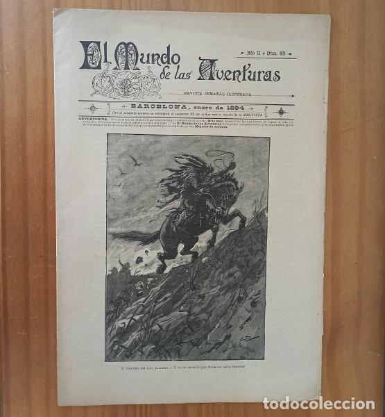 Collectionnisme de Revues et Journaux: EL MUNDO DE LAS AVENTURAS 69, ENERO 1894 REVISTA SEMANAL ILUSTRADA BARCELONA