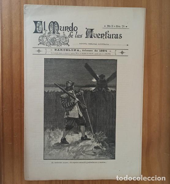 Collectionnisme de Revues et Journaux: EL MUNDO DE LAS AVENTURAS 70, FEBRERO 1894 REVISTA SEMANAL ILUSTRADA BARCELONA