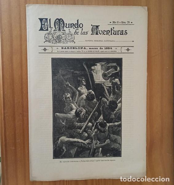 Collectionnisme de Revues et Journaux: EL MUNDO DE LAS AVENTURAS 75, MARZO 1894 REVISTA SEMANAL ILUSTRADA BARCELONA