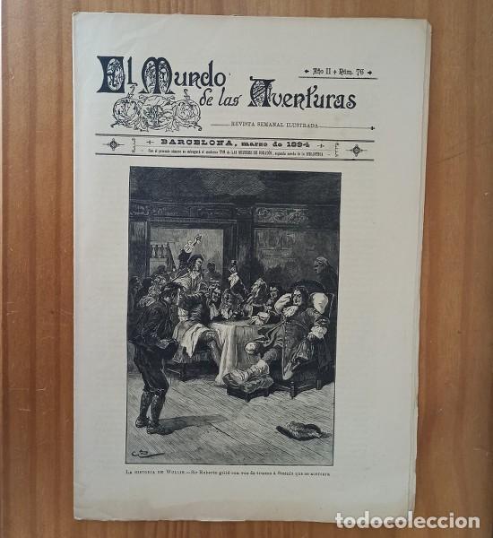 Collectionnisme de Revues et Journaux: EL MUNDO DE LAS AVENTURAS 76, MARZO 1894 REVISTA SEMANAL ILUSTRADA BARCELONA