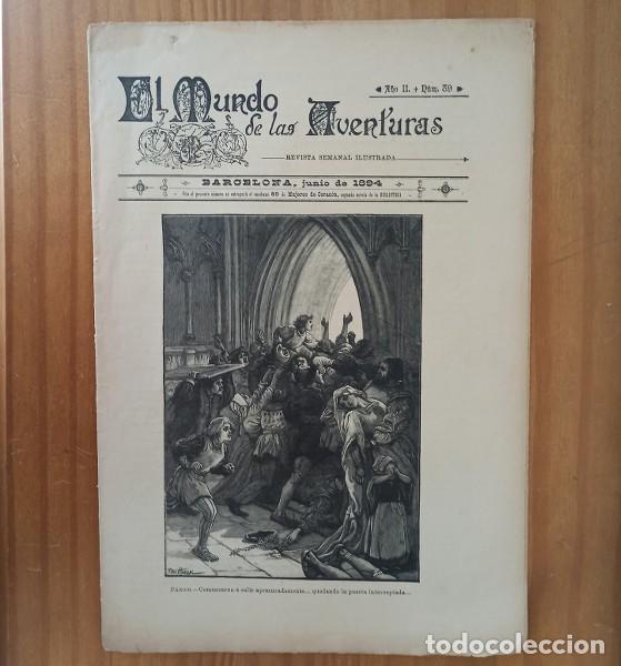 Collectionnisme de Revues et Journaux: EL MUNDO DE LAS AVENTURAS 89, JUNIO 1894 REVISTA SEMANAL ILUSTRADA BARCELONA