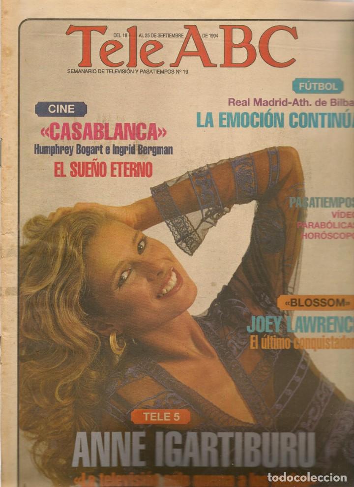 Coleccionismo de revistas y peri&oacute;dicos: TELE ABC. N&ordm; 19. EN PORTADA: ANNE IGARTIBURU./ JOEY LAWRENCE. 18 SEPBRE 1994 (ST/MG/A)