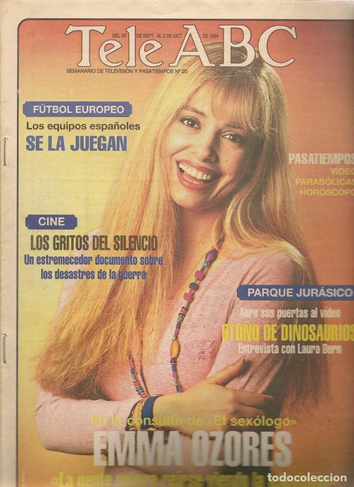Coleccionismo de revistas y peri&oacute;dicos: TELE ABC. N&ordm; 20. EN PORTADA: EMMA OZORES. / LAURA DERN. 25 SEPBRE 1994 (ST/MG/A)