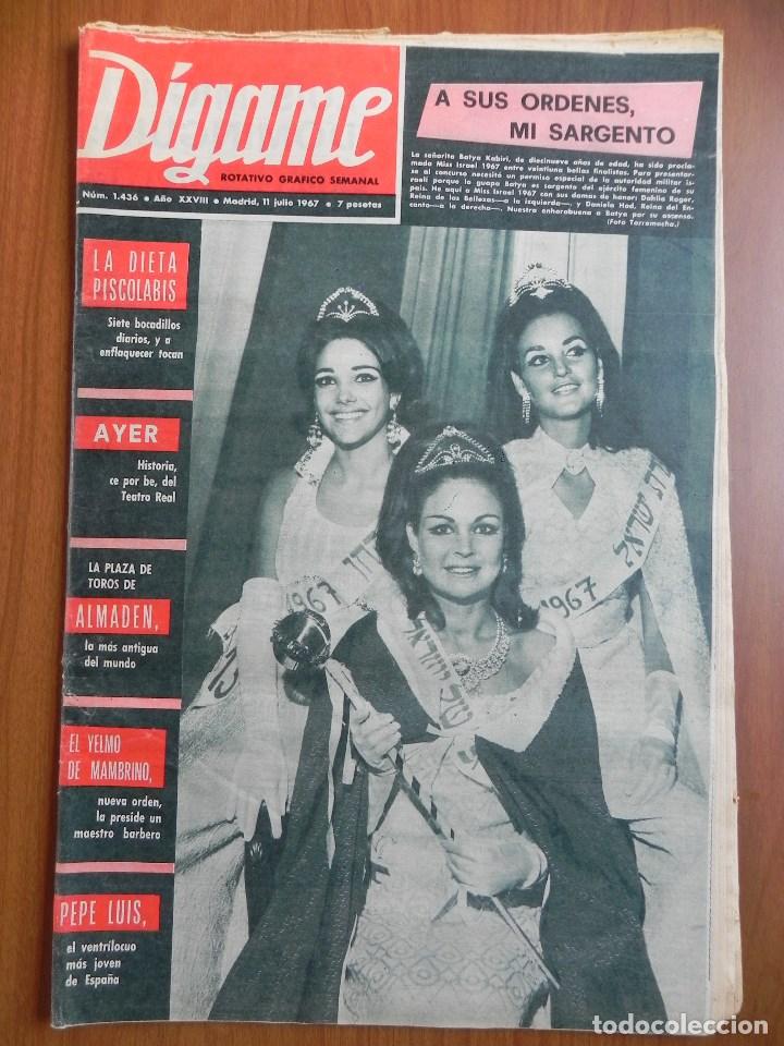 Coleccionismo de Revistas y Peri&oacute;dicos: D&iacute;game 1436, 11 Jul 1967. Luis Miguel Domingu&iacute;n, Jos&eacute; Luis Moreno, Luis S&aacute;nchez Polack Tip, Toros