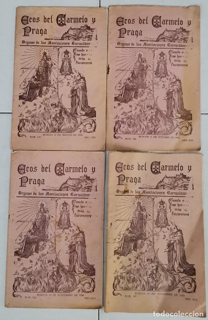 Collection Magazines and Newspapers: Lote 4 revistas Ecos Del Carmelo y Praga, &Oacute;rgano de las Asociaciones Carmelitas a&ntilde;o 1930